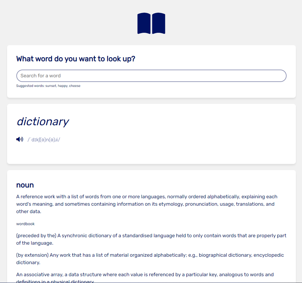 Dictionary app