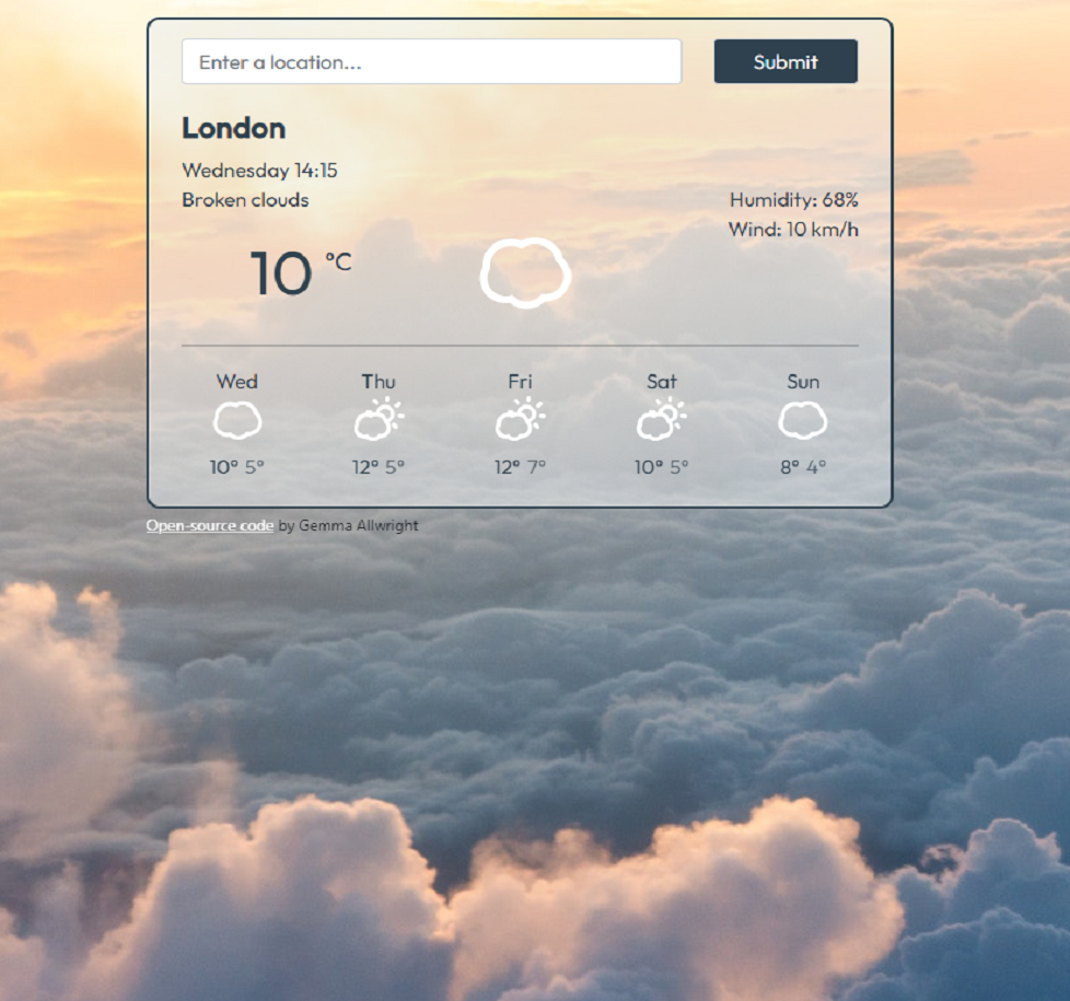 React weather app